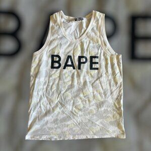 2010's Size Large A Bathing Ape BAPE white camo GITD glow tank top